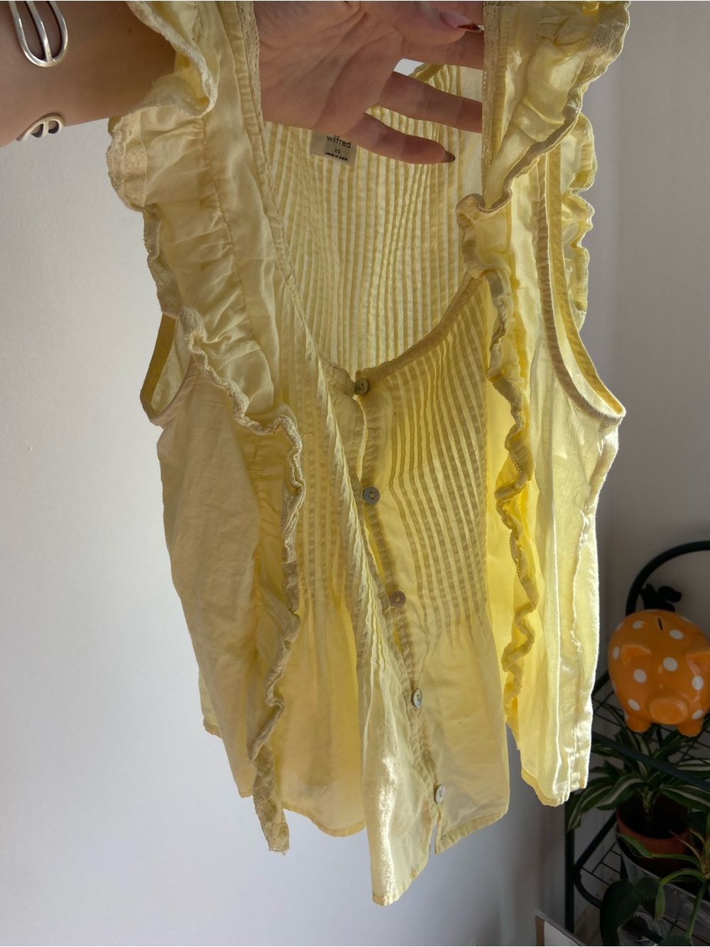 Yellow Aritzia Ruffled Top - Picture 9 of 9